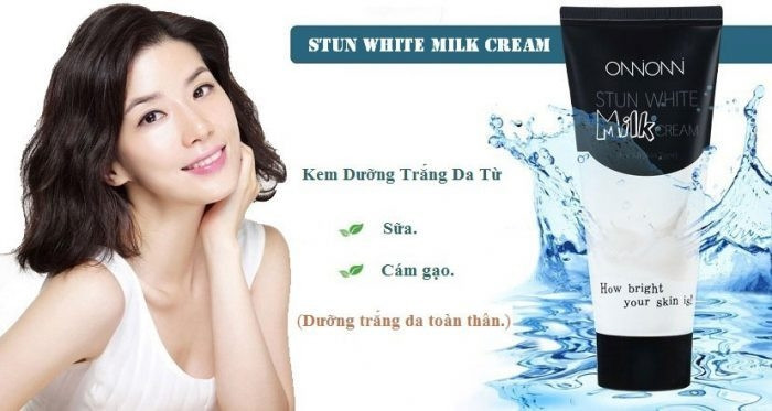 Stun White Milk cream là một loại sữa làm trắng da được chiết xuất từ sữa và cám gạo