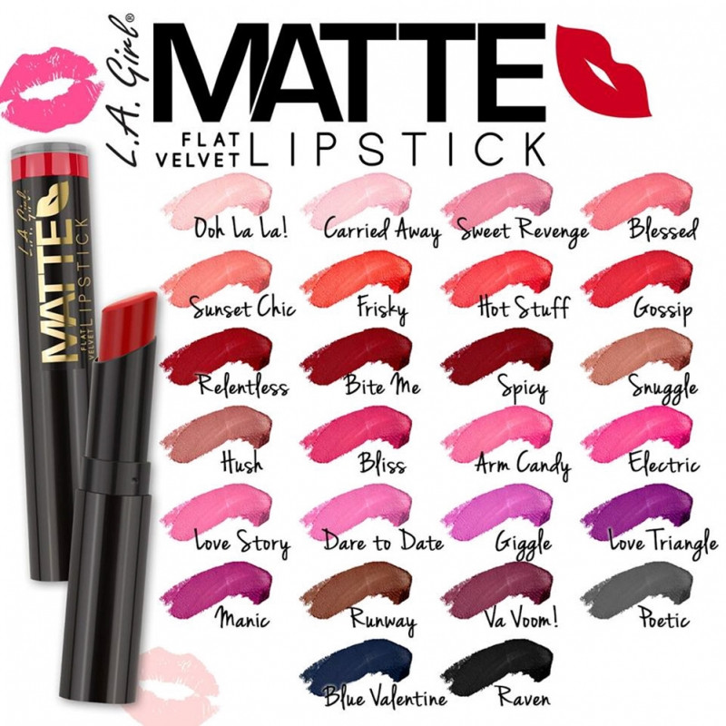 Bảng màu siêu xinh của L.A. Girl Matte Flat Velvet Lipstick