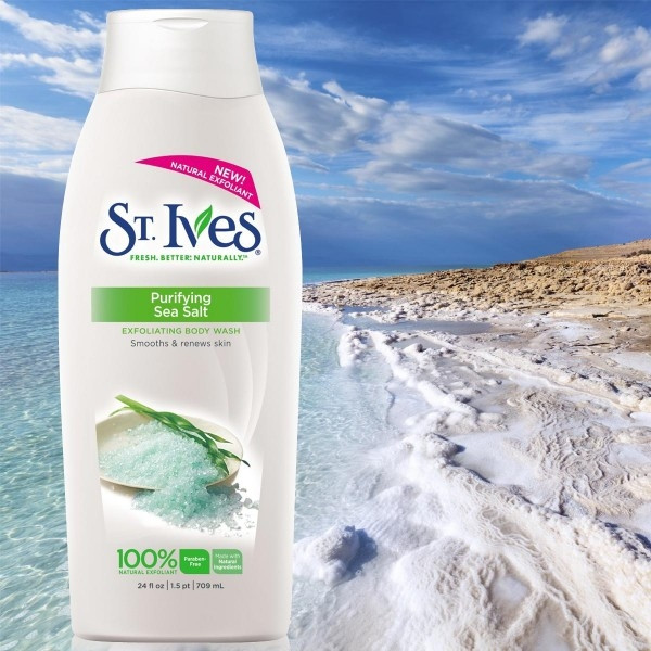 Sữa tắm tẩy tế bào chết St.Ives Renew and Purify Body Wash Purify Sea Salt