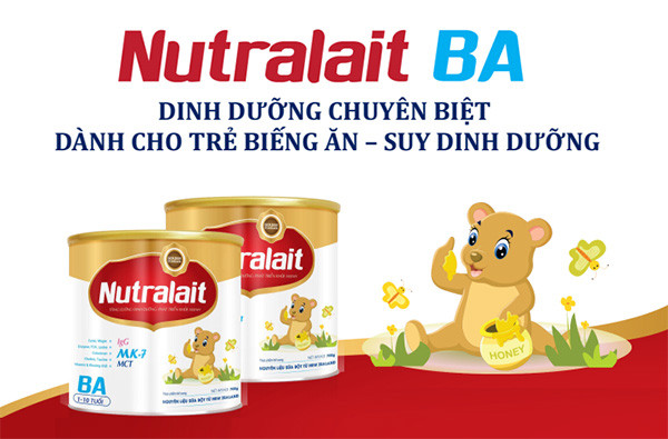 Sữa Nutralait BA dinh dưỡng đặc trị cho trẻ biếng ăn thấp còi