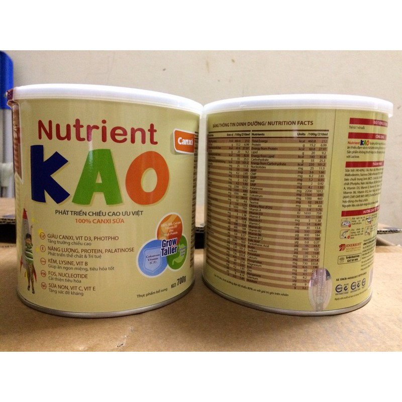 Sữa Nutrient KAO 700g (trẻ từ 1 – 6 tuổi)