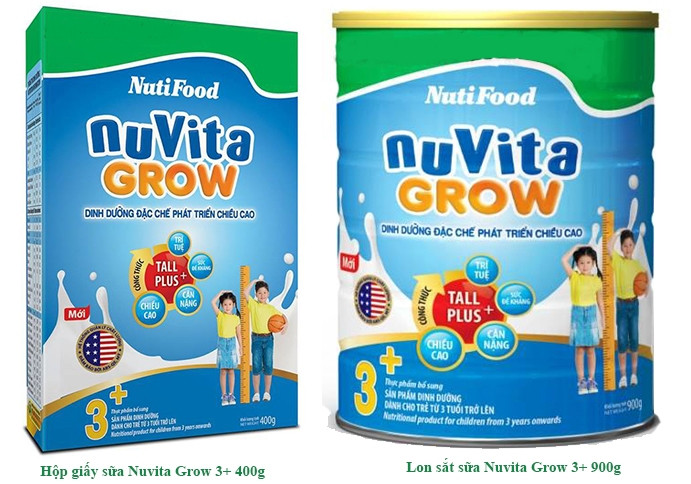 Sữa Nuvita Grow 3+ 900g (3 tuổi trở lên)