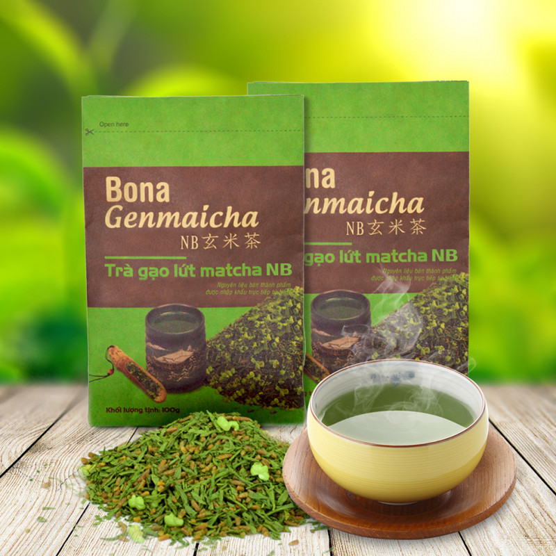 Trà xanh gạo lứt Bona Genmaicha