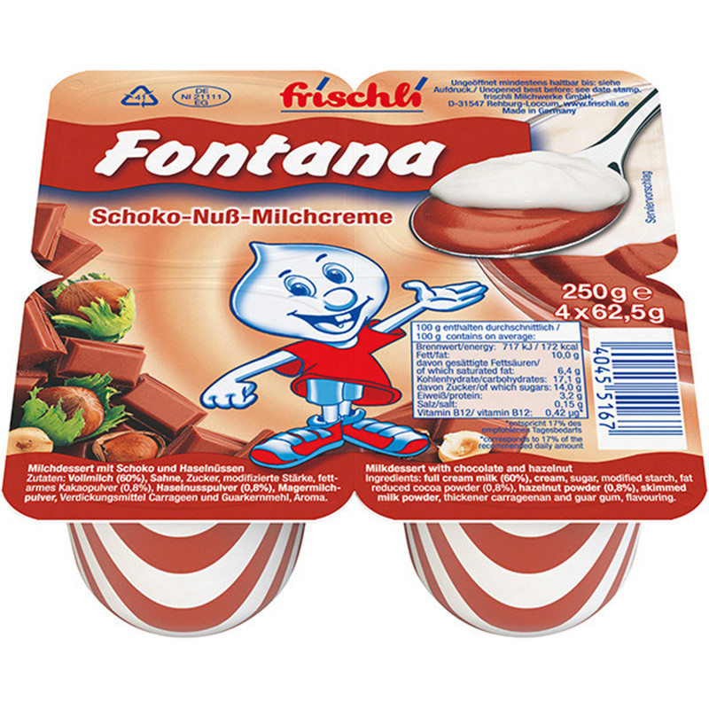 Váng sữa Fontana với thành phần chứa hàm lượng chất béo cao