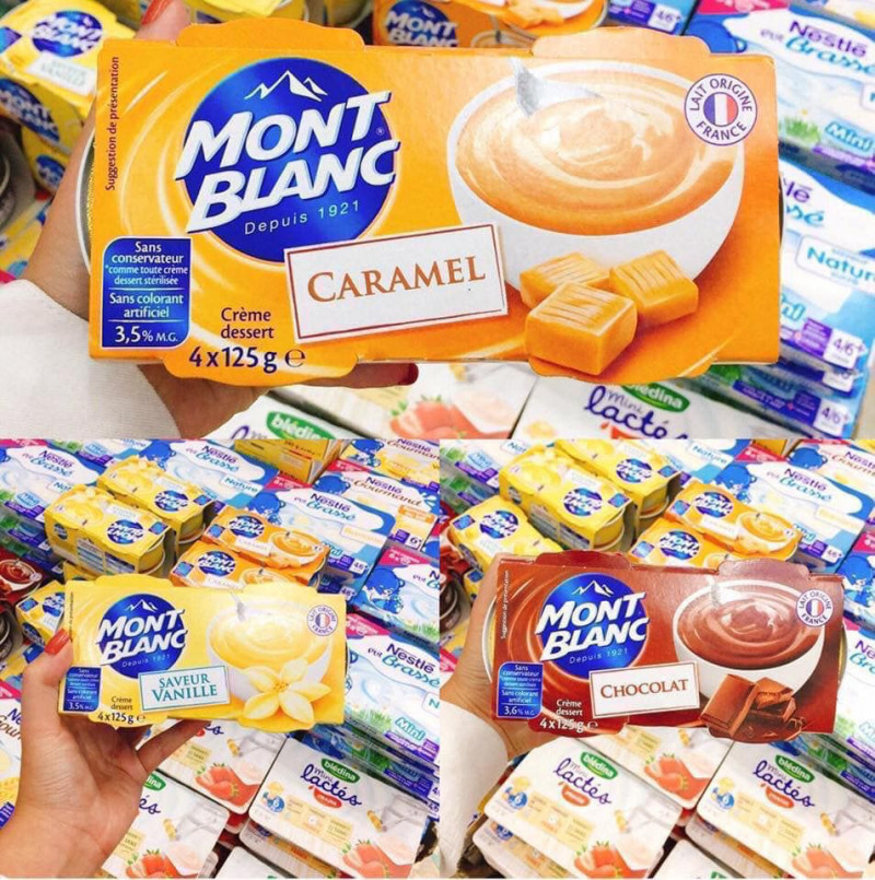 Váng sữa Mont Blanc vị caramen