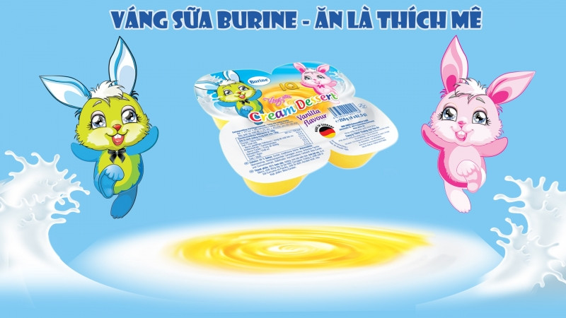 Váng sữa Burine được sản xuất từ nguồn sữa tươi tiệt trùng chất lượng nhất