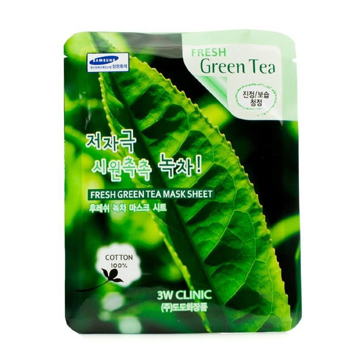 Mặt Nạ Chiết Xuất Trà Xanh 3W CLINIC Fresh Green Tea Mask Sheet﻿