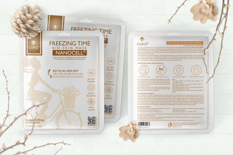 Mặt nạ sinh học 3 lớp tái tạo collagen COKO Freezing Time Nanocell Mask