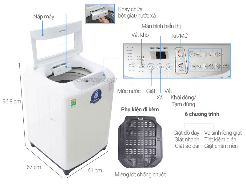 Máy giặt Samsung 9 kg WA90F5S3QRW