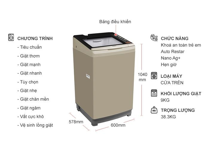 Máy giặt AQua AQW-W90AT (N)