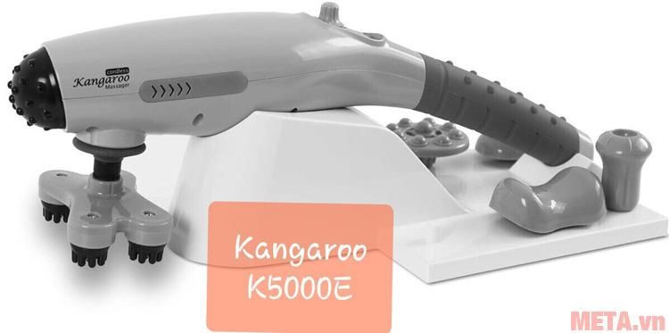 Máy massage cầm tay pin sạc Welbutech Kangaroo K-5000E sở hữu 5 đầu massage riêng biệt