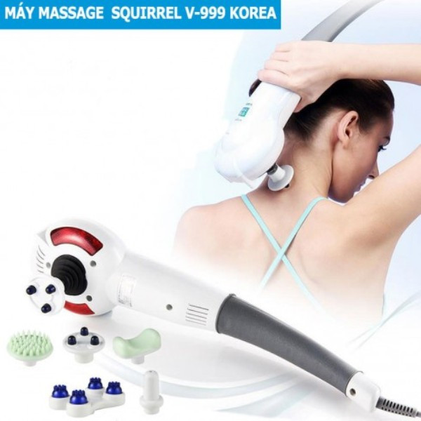 Máy massage cầm tay 7 đầu nhập khẩu Hàn Quốc Squirrel V-999: