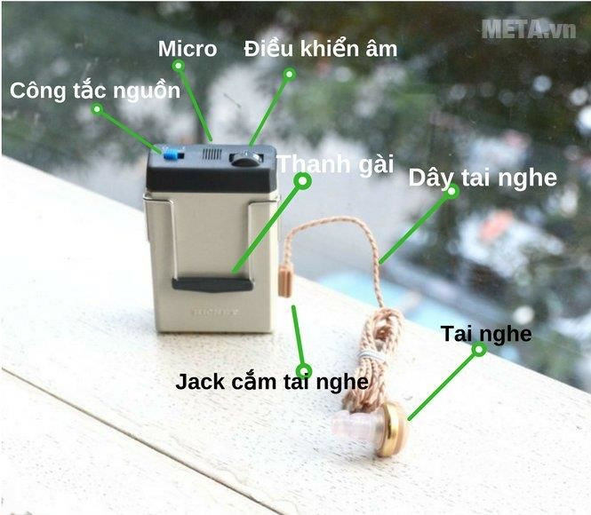 Cấu tạo của Máy trợ thính dây đeo Rionet HA-20Dx