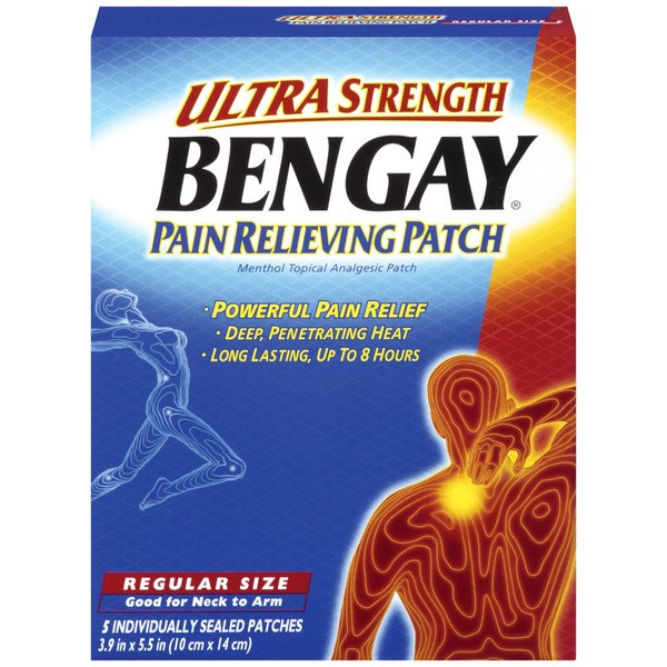 Miếng dán giảm đau cỡ lớn BenGay Ultra Strength Pain Relieving Patch 4 miếng của Mỹ