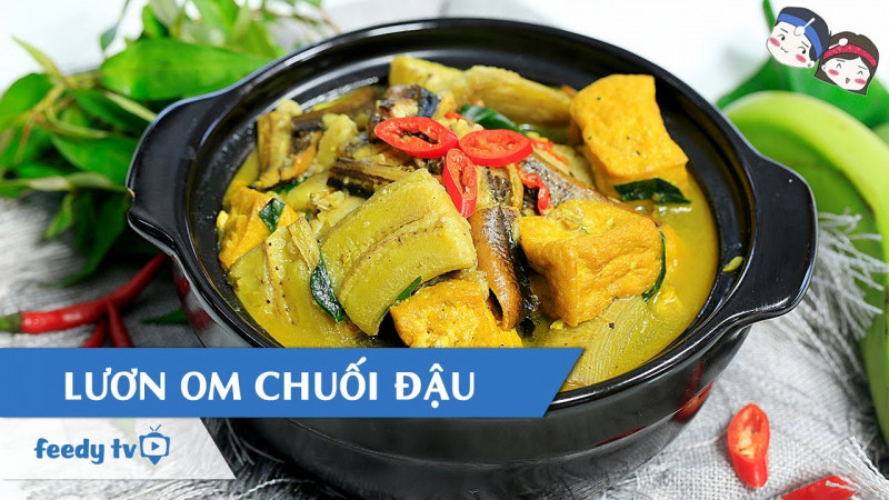 Lươn xào đậu phụ chuối xanh