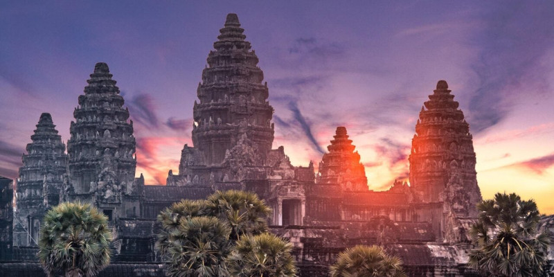 Đền Angkor Wat khi hoàng hôn