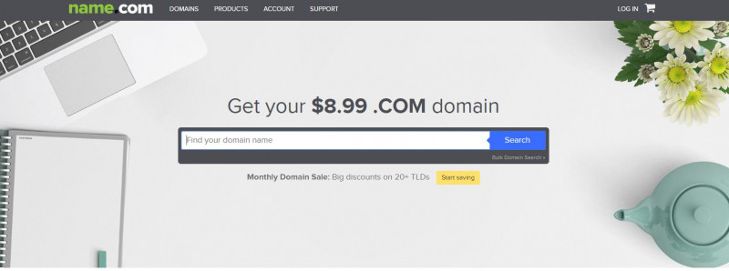 Giao diện website Name.com