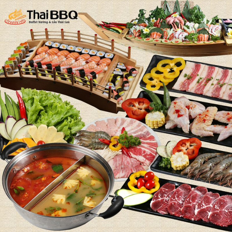 Thai BBQ Buffet nướng và lẩu Thái Lan