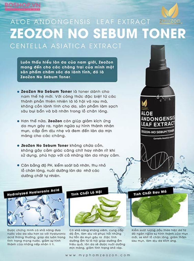 Nước hoa hồng Zeozon No Sebum Toner