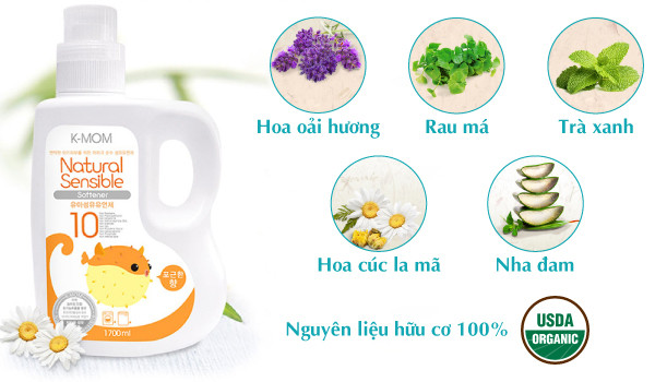 Nước xả vải hữu cơ K-mom Hàn Quốc