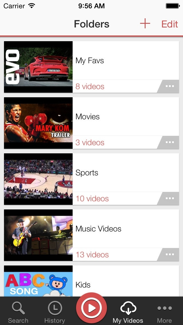 MxTube cho phép tạo các playlist riêng theo ý thích của người dùng.