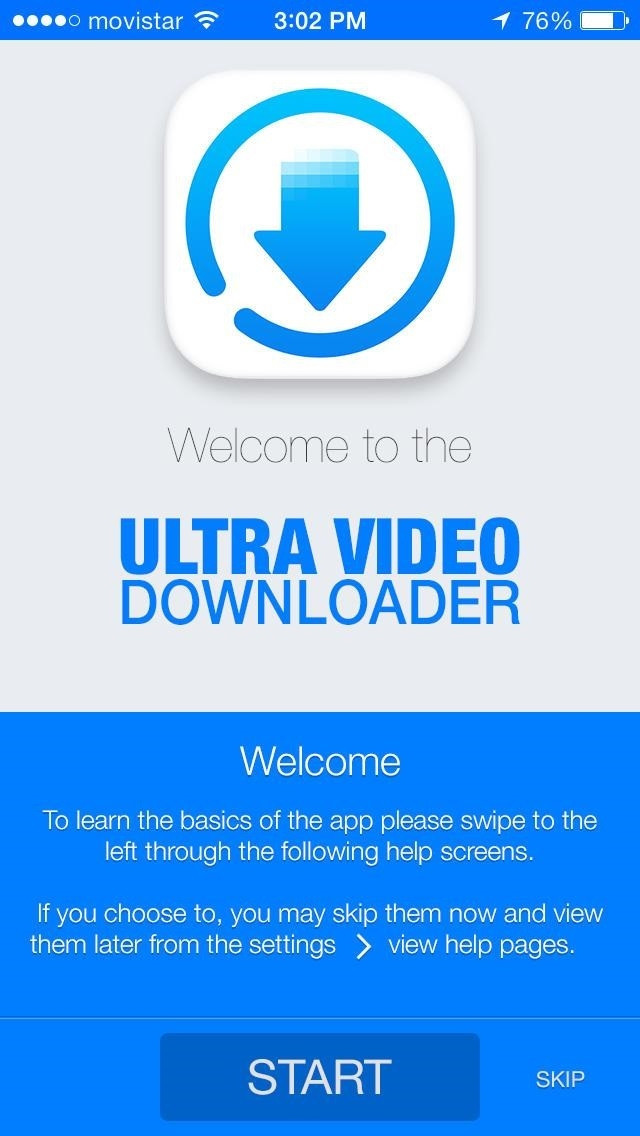 Ultra downloader cẩn thận hướng dẫn người dùng khi mới tải về ứng dụng này.
