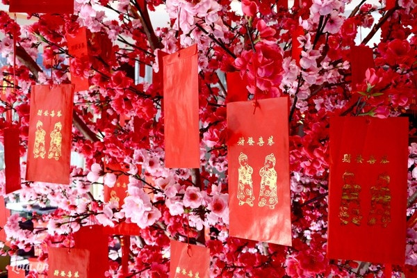 Màu đỏ tượng trưng cho sự may mắn trong năm mới