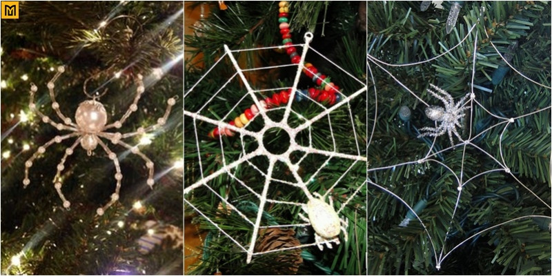 Mạng nhện treo trên cây thông Noel ở Ucraina
