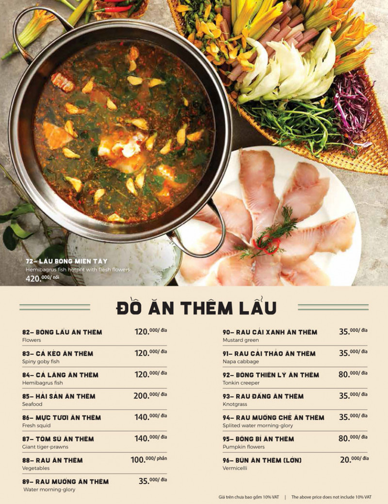 Menu đa dạng những món nam bộ