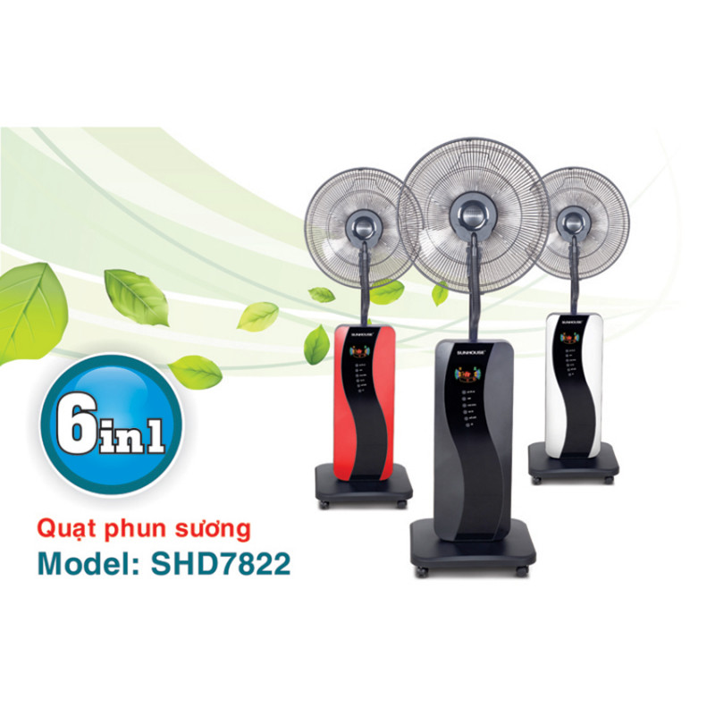 Quạt phun sương Sunhouse SHD7822 có ba màu cho bạn lựa chọn