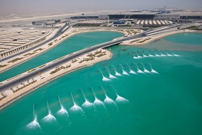 Sân bay quốc tế Hamad (Qatar) nhìn từ trên cao