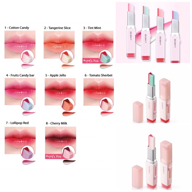 Son Hai Tông Màu Nổi Bật Laneige Two Tone Lip Bar No1 Magenta Muse