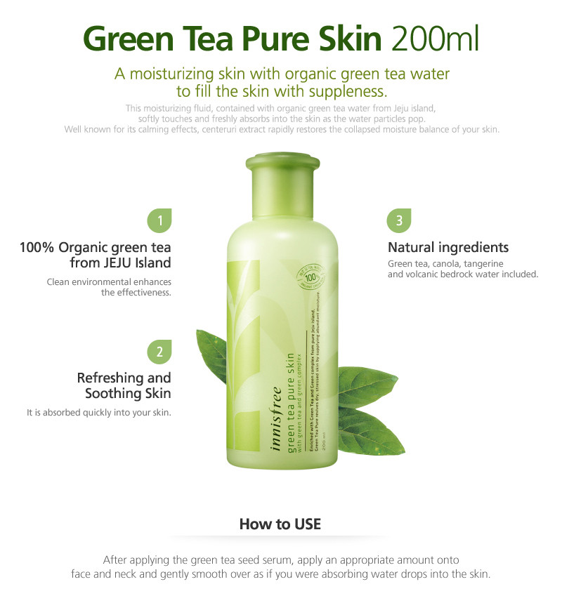 Nước hoa hồng Innisfree Green Tea Pure Skin