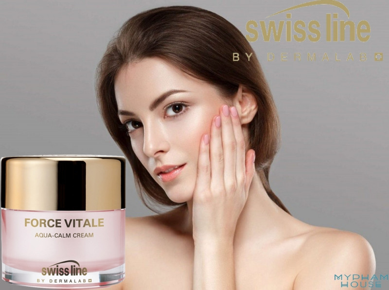 Swissline Force Vitale Aqua - Calm Cream - Kem đặc trị phục hồi da nhạy cảm, dị ứng nổi tiếng tại Thụy Sỹ