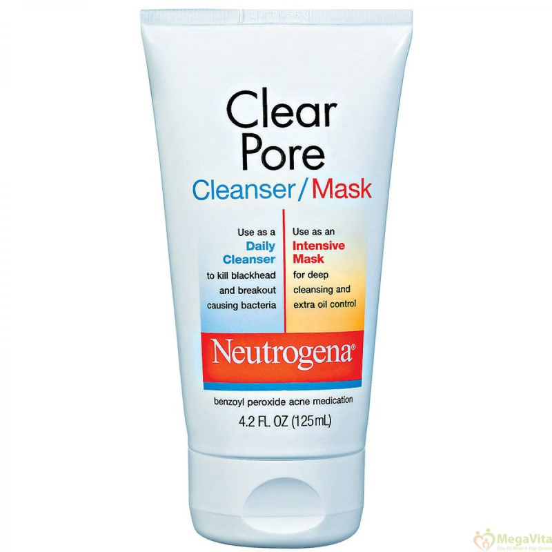 Đối với thương hiệu mĩ phẩm Neutrogena thì bạn có thể tham khảo những thông tin về sản phẩm sữa rữa mặt Neutrogena Clear Pore Cleanser/Mask.