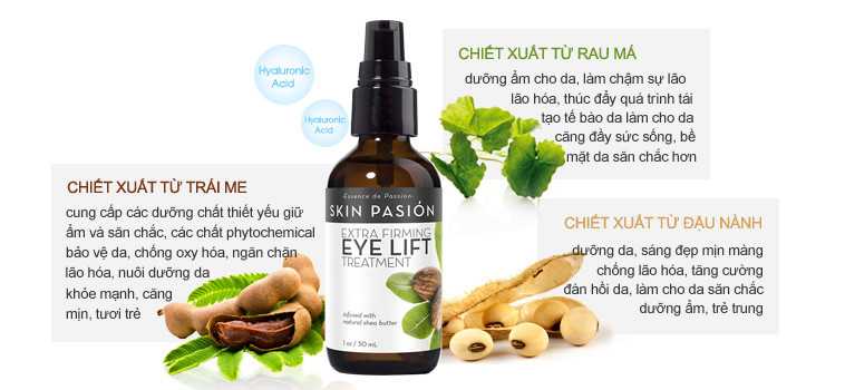 Được điều chế dưới dạng huyết thanh cao cấp với 100% thành phần tự nhiên, Eye Lift Treatment Skin Pasión là một giải pháp tối ưu để bạn nhanh chóng xóa bỏ mọi dấu hiệu hư tổn da vùng mắt