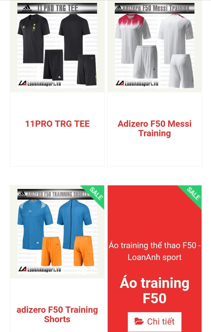 Các mẫu áo ở Loan Anh Sport