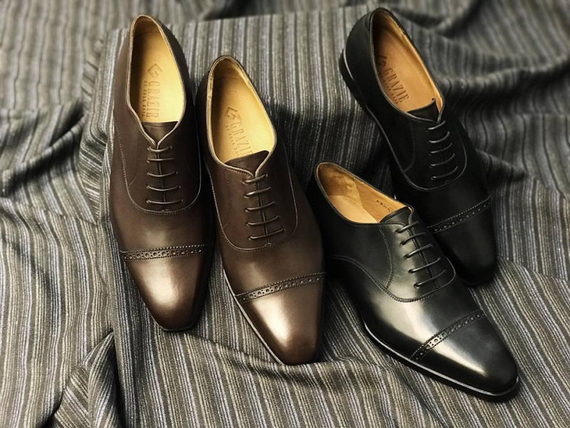 Grazie là thương hiệu giày tây, giày da nam cao cấp được sản xuất từ chất liệu da bò Ý, Pháp