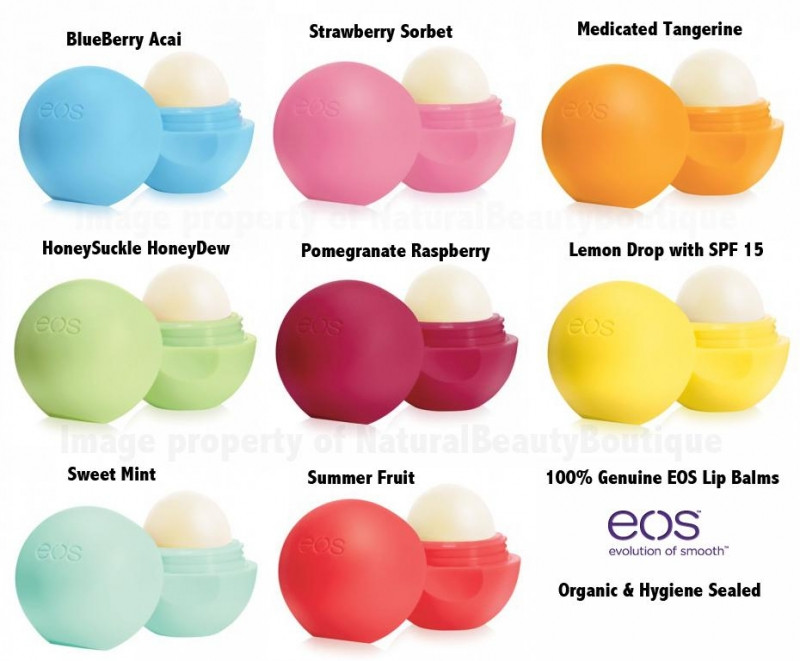 Mùi son theo màu của EOS Lip Balm (nguồn internet)