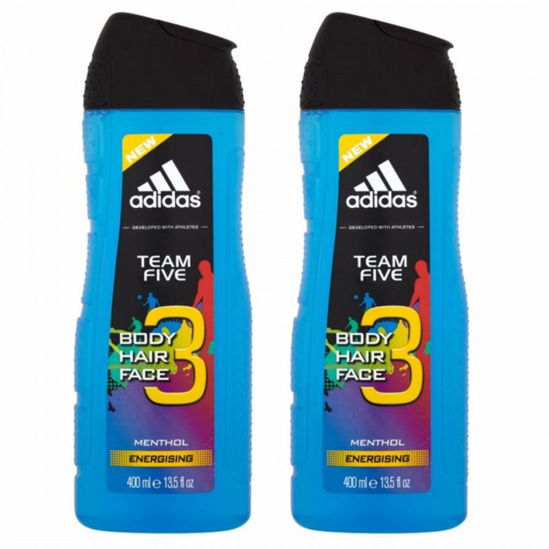 Sữa tắm gội toàn thân Adidas Team Five 3 trong 1 dùng để tắm, gội và rửa mặt. Chăm sóc toàn diện cơ thể bạn.