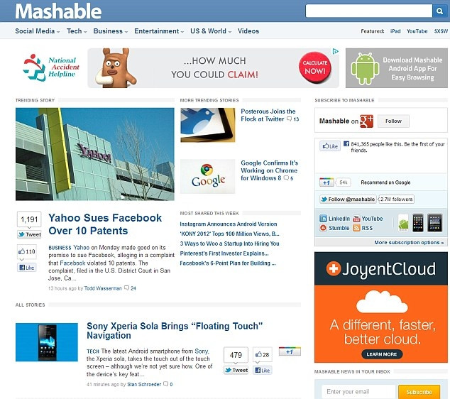 Mashable - nơi kết nối mọi người trong thời đại công nghệ số.