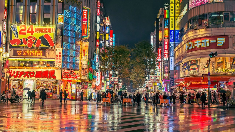Thành phố Tokyo muôn màu khi về đêm.