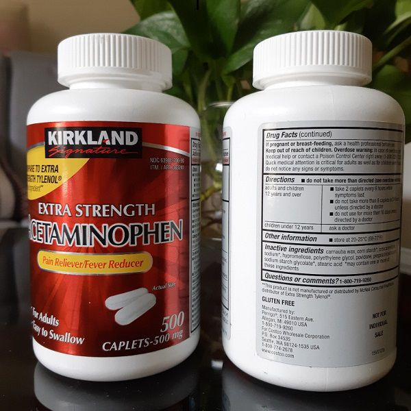 Thực phẩm chức năng Thuốc giảm đau Kirkland Extra Strength Acetaminophen 500mg