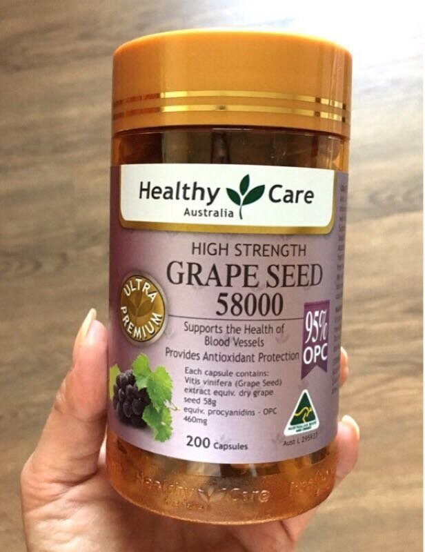 Thuốc bổ máu tinh chất hạt nho Healthy Care Grape Seed 58000