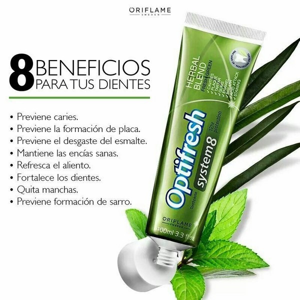 Kem đánh răng oriflame, Optifresh System 8 Herbal Blend Toothpaste
