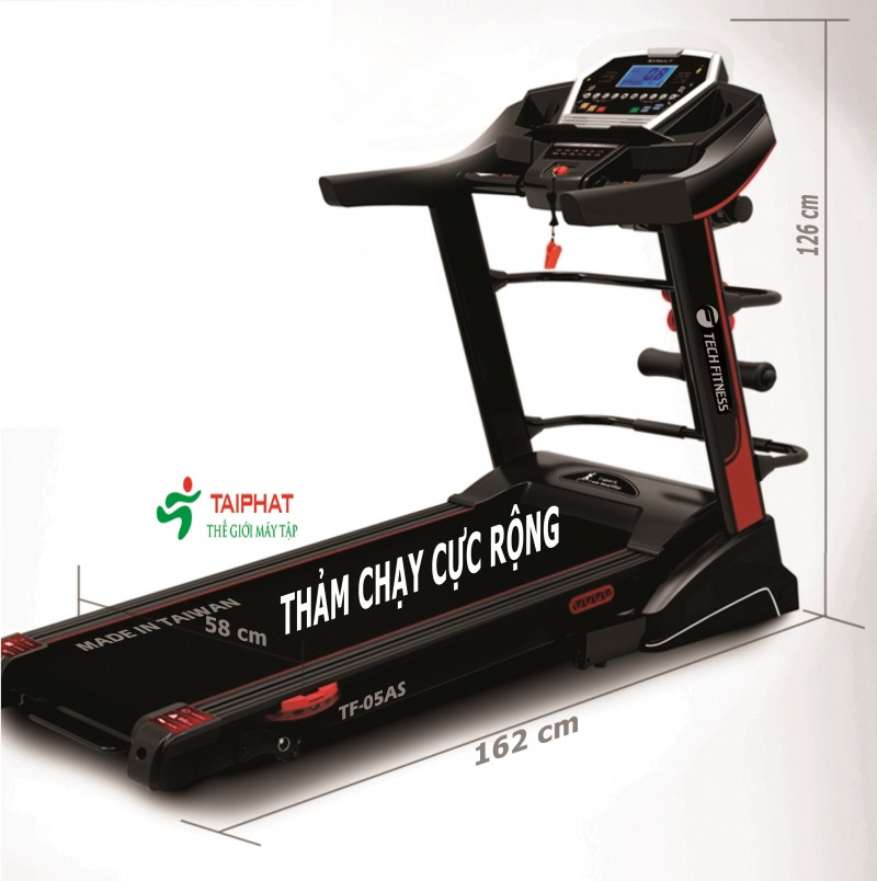 Máy chạy bộ Tech Fitness có thiết kế mạnh mẽ, hiện đại