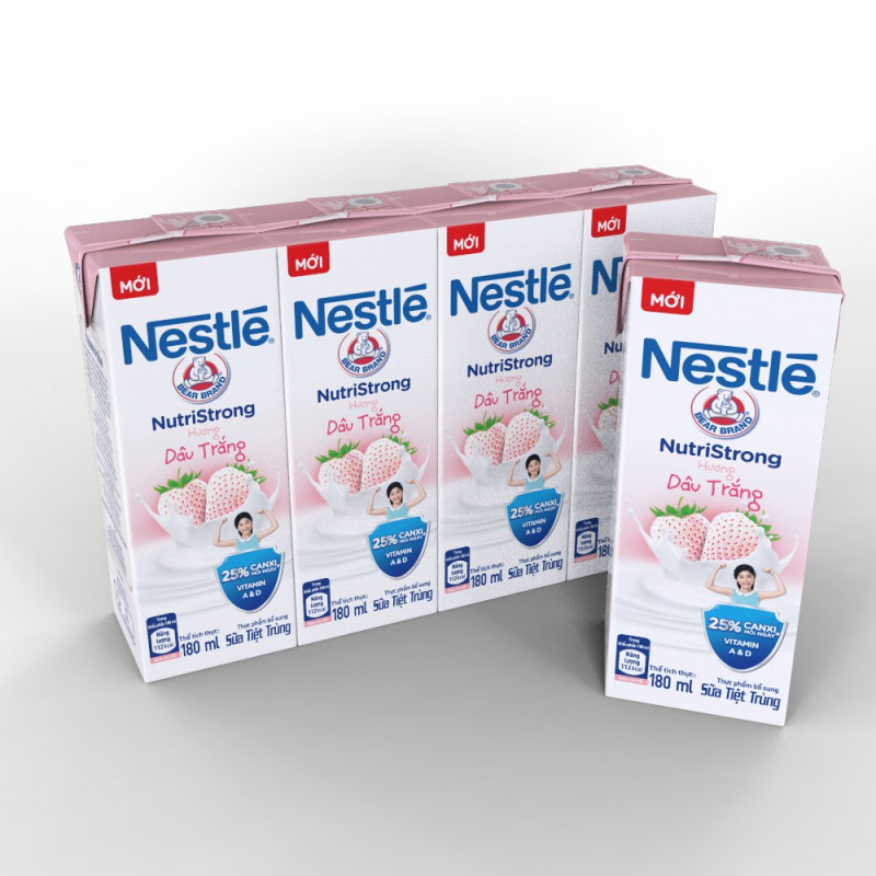 Sữa tươi nguyên chất tiệt trùng Nestle Fresh Milk hương vị dâu trắng