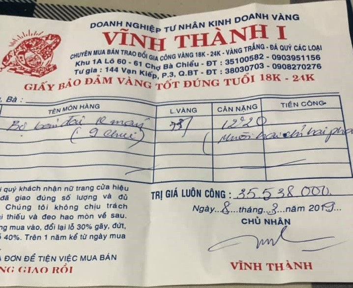 Tiệm vàng Vĩnh Thành I