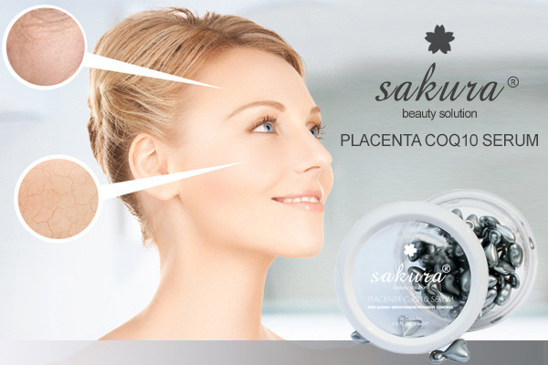Sakura Placenta COQ10 serum dạng huyết thanh điều giúp giảm chống lão hóa chuyên sâu và làm trắng mịn da hiệu quả có thể thấy kết quả tuyệt vời trong 2 tuần sử dụng