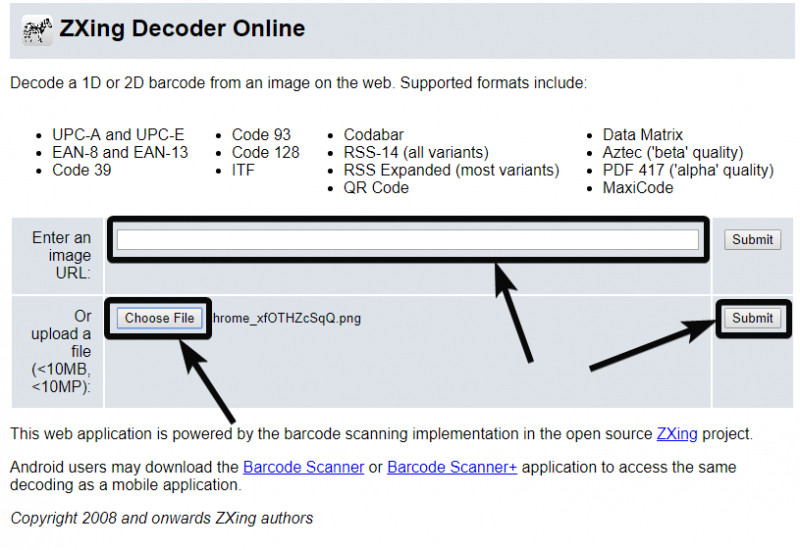 Cách quét mã trên ZXing Decoder Online
